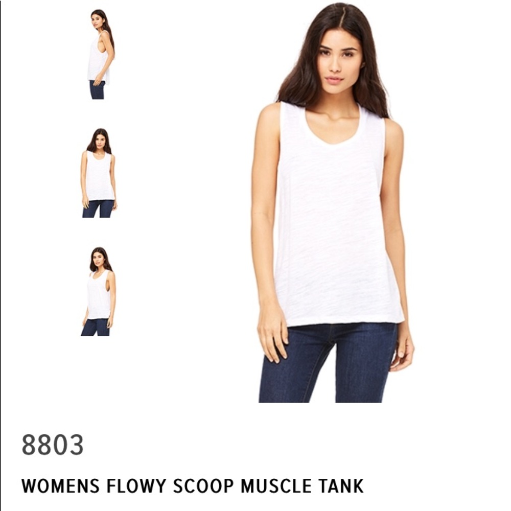 Bella and canvas scoop muscle tank top white